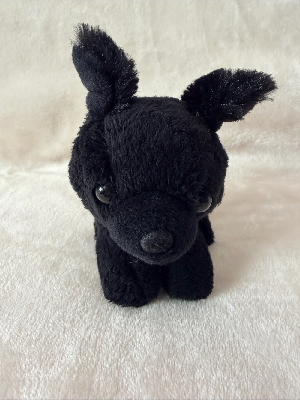 Black Plush Dog Toy - Soft Stuffed Pet Companion